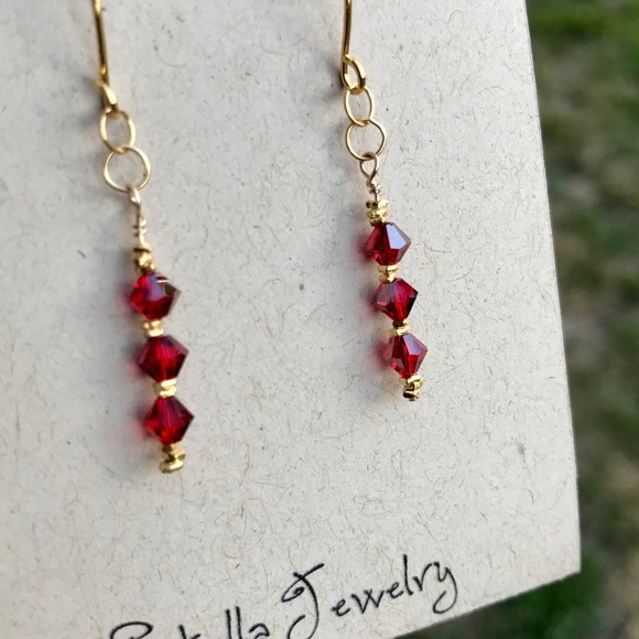 Jewelry - Swarovski Siam Satin finish earrings